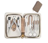 TONECY Juego de cortaúñas de acero inoxidable para manicura, tijeras cortadoras de uñas de alta calidad, juego de herramientas profesionales de belleza para pedicura (A)