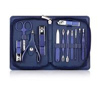 TONECY Juego de manicura 12 en 1, cortaúñas de acero inoxidable, kit de cuidado de uñas, cortaúñas portátil, herramientas de maquillaje y pedicura