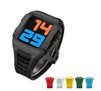 TONECY Kit de aleación de titanio, funda avanzada de fibra de carbono + 6 correas para Apple Watch Band de 45 mm, 44 mm, funda de diamante de lujo para iWatch Series 7, 6, 5, 4 SE (color: B-BB-B