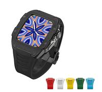 TONECY Kit de aleación de titanio, funda avanzada de fibra de carbono + 6 correas para Apple Watch Band de 45 mm, 44 mm, funda de diamante de lujo para iWatch Series 7, 6, 5, 4 SE (color: B-SS-B