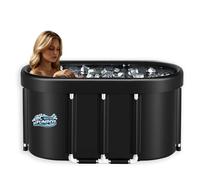 Tonel de hielo ovalado de 120 x 70 x 70 cm - Cubo de hielo XXL Ice Bath con aislamiento de 5 capas y diseño plegable - Crioterapia para una rápida regeneración después de deporte y entrenamiento