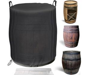Tonel de lluvia cubierta resistente al agua, Oxford 420D, cubierta completa, adecuado para barril de lluvia, barril de lluvia, resistente a la intemperie, resistente a los rayos UV (75x75x125 cm)