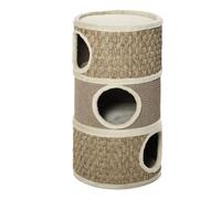 Tonel rascador con 3 niveles para gatos color Marrón y Beige