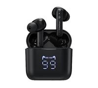 TONEMAC True Wireless Freedom - Auriculares Bluetooth 5.2, micrófono con cancelación de Ruido 4 ENC, Sonido estéreo de Graves Profundos, Tiempo de reproducción de 36 Horas, Pantalla LED
