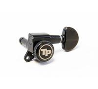 Tonepros Sintonizador de bloqueo GKL60K-B con relación de engranajes 18:1 y botón estilo "niño pequeño", cabezales de máquina de guitarra, 6 en línea, negro