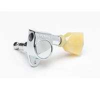 Tonepros Sintonizador GKH330 con relación de engranajes 20:1 y botón Keystone Vintage "Butterscotch" - Cabezales de máquina de guitarra, 3 + 3, cromado