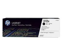 HP Pack de ahorro de 2 cartuchos de tóner original LaserJet 312X de alta capacidad negro