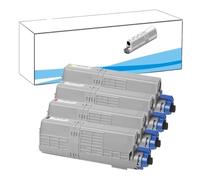 Tóner 46490604, 46490603, 46490602, 46490601 Compatible with C532 MC573 C532dn C542dn MC563dn MC573dn - Negro 7000 y colores 6000 páginas (paquete de 4 colores)