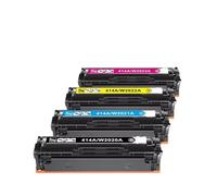 Toner Cartridge 4-Pack 414A W2020A No Chip Compatible with M454 Color Pro MFP M479 M454dw