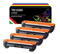 Tóner compatibles para Brother TN1050 TN-1050 cartuchos para DCP-1612W HL-1110 HL-1210W HL-1112 HL-1212W DCP-1510 DCP-1610W MFC-1810 MFC-1910W DCP-1512 (negro, 4-Pack)