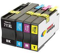 TONER EXPERTE® 4 XL Cartuchos de Tinta compatibles con HP 711 711XL para Impresoras HP DesignJet T520 T120 CZ129A CZ130A CZ131A CZ132A | Alta Capacidad