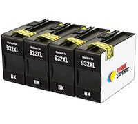 TONER EXPERTE® 4 XL Negros Cartuchos de Tinta compatibles con HP 932 932XL CN053AE para Impresoras HP Officejet 6100 6600 6700 7110 7510 7600 7610 7612 7620 | Alta Capacidad