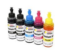 TONER EXPERTE® 5 x 100 ml (1 Set + 1 Negro) Universal Tinta Recarga reemplazo para Canon HP EPSON Brother DELL RICOH compatibles con Cartuchos y Sistema CISS