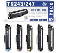 TONER EXPERTE Compatible Brother TN247 TN243 Cartuchos de Tóner Reemplazo para TN-247 TN-243 Toner para DCP-L3510CDW DCP-L3550CDW HL-L3210CW HL-L3230CDW MFC-L3750CDW Impresora 5 Pack
