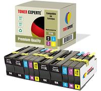 TONER EXPERTE Pack de 10 XL Compatibles con HP 711XL 711 XL Cartuchos de Tinta para HP DesignJet T120, T520 (4 Negro, 2 Cian, 2 Magenta, 2 Negro)