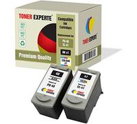 TONER EXPERTE Pack de 2 XL Compatibles PG-40 CL-41 Cartuchos de Tinta para Canon piP1600 iP1800 iP1900 iP2200 iP2500 iP2600 MP140 MP150 MP160 MP170 MP180 MP190 MP210 MP450 MP460 (Negro, Color)