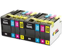 TONER EXPERTE Pack de 8 XL Compatibles con HP 932 XL 933 XL 932XL 933XL Cartuchos de Tinta para HP Officejet 6600 6700 7110 7610 7612 7620 6100 7510 7600 (2 Negro, 2 Cian, 2 Magenta, 2 Negro)