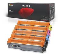 TONER EXPERTE TN241 TN245 Cartuchos de Tóner Reemplazo para Brother TN-241 TN-245 Toner Compatible para DCP-9015CDW HL-3140CW HL-3142CW MFC-9330CDW (5 Paquetes Negro Cian Magenta Amarillo)