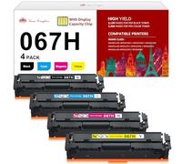 Toner Kingdom Canon 067H 067 - Juego de 4 Cartuchos de tóner compatibles con Canon 067H Compatible con tóner Color ImageClass MF656Cdw LBP632Cdw MF653Cdw MF654Cdw LBP633Cdw MF650C LBP630C