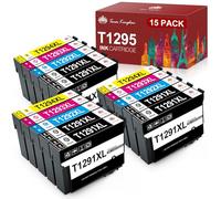 Toner Kingdom T1295 Cartuchos de Tinta Compatibles para Epson T1291 T1292 T1293 T1294 para Epson Stylus SX235W SX420W SX435W SX445W WF3520 Stylus Office BX305FW (6 Negro 3 Cian 3 Magenta 3 Amarillo)