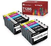 Toner Kingdom T1295 Multipack Cartuchos de Tinta T1291 T1292 T1293 T1294 Compatible para Epson Stylus SX435W SX235W SX420W SX445W WF3520 Stylus Office BX535wd (4 Negro 2 Cian 2 Magenta 2 Amarillo)