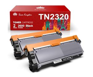 Toner Kingdom TN2320 TN-2320 Toner Compatible para Brother TN2320 TN2310 Toner para Brother MFC L2700DW MFC-L2700DN DCP-L2520DW DCP-L2500D HL-L2300D HL-L2340DW MFC-L2740DW MFC-L2720DW (2 Negro)