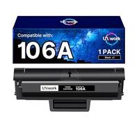 Tóner Negro 106A W1106A Compatible con HP Laser MFP 135wg 107w para Cartuchos de tóner HP 137fwg 137fnw 135w 135a 107a 107r 135r (1 Negro con Chip)