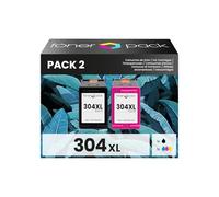 TONER PACK 304XL Cartuchos de Tinta para HP 304 XL 304XL Remanufacturado para HP Envy 5010 5020 5030 5032 Deskjet 2620 2622 2630 2632 2633 2634 3720 3730 3733 3735 3750 3760 3762 (1 Negro, 1 Color)
