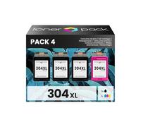 TONER PACK 304XL Cartuchos de Tinta para HP 304 XL 304XL Remanufacturado para HP Envy 5010 5020 5030 5032 Deskjet 2620 2622 2630 2632 2633 2634 3720 3730 3733 3735 3750 3760 3762 (3 Negro, 1 Color)