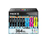 TONER PACK 364XL Cartucho de Tinta Compatible para HP Deskjet 3070A 3520 Officejet 4620 4622 Photosmart 5510 5511 5512 5514 5515 5522 5524 5520 6510 6520 6512 6515 (Pack 12)