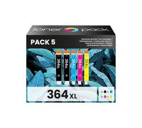 TONER PACK 364XL Cartucho de Tinta Compatible para HP Deskjet 3070A 3520 Officejet 4620 4622 Photosmart 5510 5511 5512 5514 5515 5522 5524 5520 6510 6520 6512 6515 (Pack 5)