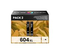 TONER PACK 604XL Cartuchos de Tinta Compatibles para Epson 604 604XL para Expression Home XP-2200 XP-2205 XP-3200 XP-3205 XP-4200 XP-4205 Workforce WF-2910 WF-2930 WF-2935 WF-2950 (2 Negro)