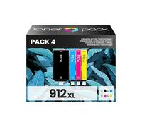 TONER PACK 912XL Cartuchos de Tinta Compatibles para HP OfficeJet 8010 8012 8014 8014e 8015 8015e 8017 8022e 8024e 8025e Pro 8022 8023 8024 8025 (Pack 4)