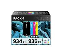 TONER PACK 934XL 935XL Cartuchos de Tinta Compatibles para HP OfficeJet 6800 6812 6815 6820 e-All-in-One 6825 Pro 6220 6230 6820 6830 (Pack 4)