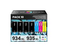 TONER PACK 934XL 935XL Cartuchos de Tinta Compatibles para HP OfficeJet 6800 6812 6815 6820 e-All-in-One 6825 Pro 6220 6230 6820 6830 (Pack 10)
