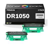 TONER PACK DR1050 Tambor de Imagen Compatible para Brother DR-1050 DCP-1510 DCP-1512 DCP-1610W DCP-1612W HL-1110 HL-1112 HL-1210W HL-1212W MFC-1810 MFC-1910 MFC 1910W (2 Unidades)