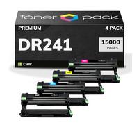 TONER PACK DR241 DR241CL Tambor de Imagen Compatible para Brother DR-241 DCP-9015CDW DCP-9017CDW DCP-9020CDW DCP-9022CDW HL-3140CW HL-3142CW 3150CDN (Pack 4)