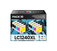 TONER PACK LC1240XL LC-1240XL Cartuchos de Tinta Compatibles para Brother DCP-J525W DCP-J725DW DCP-J925DW MFC-J430W MFC-J5910DW MFC-J625DW MFC-J6510DW MFC-J6710CDW MFC-J6710DW (Pack 10)