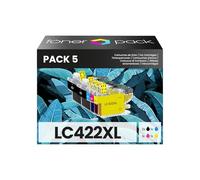 TONER PACK LC422XL Cartuchos de Tinta Compatibles para Brother MFC-J5340DW MFC-J5345DW MFC-J5740DW MFC-J6540DW MFC-J6940DW (Pack 5)