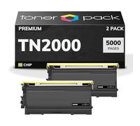TONER PACK TN2000 Cartuchos de Toner Compatibles para Brother TN-2000 DCP2010 DCP7010 DCP7020 DCP7025 FAX2820 FAX2825 FAX2920 HL2020 HL2030 HL2032 HL2035 HL2037 HL2040 HL2050 HL2070N (2 Unidades)