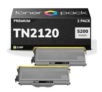 TONER PACK TN2120 Cartuchos de Toner Compatibles para Brother TN-2120 DCP-7030 DCP-7040 DCP-7045N DCP-7048W HL-2140 HL-2150N HL-2170W MFC-7320 MFC-7440 MFC-7440N MFC-7840 MFC-7840W (2 Unidades)