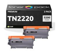 TONER PACK TN2220 Cartuchos de Toner Compatibles TN 2220 TN-2220 para Brother MFC-7360N MFC-7460DN MFC-7860DW FAX-2840 FAX-2940 HL-2130 HL-2240 HL-2250DN HL-2135W DCP-7055 DCP-7055W (2 Unidades)