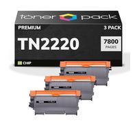 TONER PACK TN2220 Cartuchos de Toner Compatibles TN 2220 TN-2220 para Brother MFC-7360N MFC-7460DN MFC-7860DW FAX-2840 FAX-2940 HL-2130 HL-2240 HL-2250DN HL-2135W DCP-7055 DCP-7055W (3 Unidades)