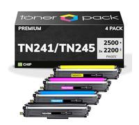 TONER PACK TN241 TN245 Cartuchos de Toner Compatibles TN-241 TN-245 para Brother DCP-9020CDW DCP-9015CDW HL-3140CW MFC-9330CDW MFC-9340CDW MFC-9140CDN HL-3150CDW HL-3170CDW (Pack 4)