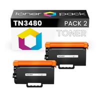 TONER PACK TN3480 Compatible para Brother TN 3480 Cartuchos de tóner para Brother DCP-L5500dn L5200dw HL-L6300dw HL-L6400dw HL-L6400dwt (2 Unidades)