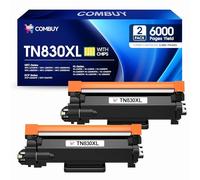 Tóner TN830XL (con Chip) de Repuesto de Alto Rendimiento para Brother TN830XL TN830 para Impresora Brother DCP-L2640dw HL-L2405w HL-L2460DW HL-L2400D HL-L2480DW MFC-L2820DW (2 Negros). Imprime hasta