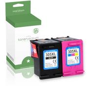 Tonerversum 305 XL - Cartuchos de tinta negra y color para HP 305 305XL HP Deskjet 2720e 2700 4120e 2720 2710e 2710 Plus 4120 4110 Envy 6020e 6400 6420e 6020 6032e 64000 e (color negro, 2) Paquete de