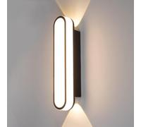 TONFON Aplique de pared LED for exteriores, resistente al agua, de aluminio. Iluminación exterior tipo farol for jardín, villa, patio, balcón, vestíbulo, entrada, pasillo, porche o terraza(H)