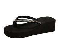 Tong genérico para mujer, primavera, verano, con tacón plano, con lentejuelas brillantes y dedo separado, sandalias cómodas y transpirables para un look de hadas y brillante en la playa, Other105, 42