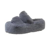 Tong Mujer Cuñas Confort, Zapatillas Mulas Mujer Piel, Zapatillas Interiores Cómodas, Zapatillas Casual Transpirables, Pantuafla Transición Otoño Invierno, Tanga Diaria Versátil, gris, 35 EU